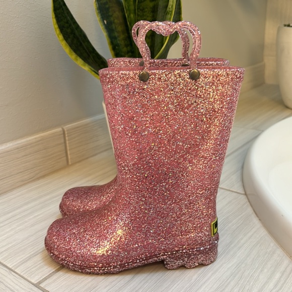 Girls Glitter Pink Rain Boots size 11 - Picture 3 of 7